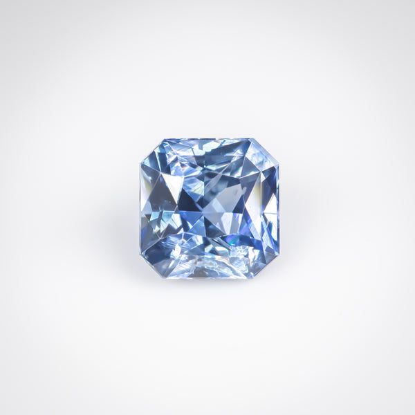2.37Ct Blue-Vivid Blue Ceylon Sapphire | "Blue Radiance" | Radiant Shape front view