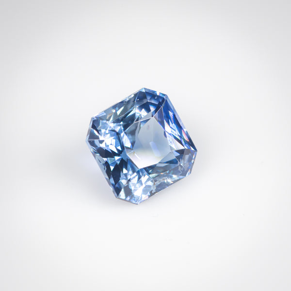 2.37Ct Blue-Vivid Blue Ceylon Sapphire | "Blue Radiance" | Radiant Shape side view