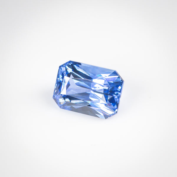 2.19Ct Vivid Blue Ceylon Sapphire | "Cayman Islands" | Radiant Shape side view
