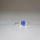 Indian Ocean | Cornflower Blue Cluster - Sapphire & Diamond Cluster Ring front view 2