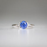 Indian Ocean | Cornflower Blue Cluster - Sapphire & Diamond Cluster Ring Front view