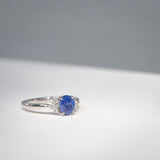 Indian Ocean | Cornflower Blue Cluster - Sapphire & Diamond Cluster Ring side view