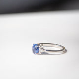 Indian Ocean | Cornflower Blue Cluster - Sapphire & Diamond Cluster Ring ceylon stones logo
