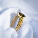 Daintree | "Komorebi - Golden Wattle" | One of One | Hand Engraved Australian Sapphire Ring side view