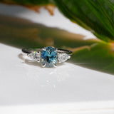Daintree | Jungle Teal | Teal Blue Sapphire & Diamonds indoors light