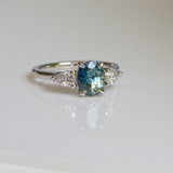 Daintree | Jungle Teal | Teal Blue Sapphire & Diamonds side ways
