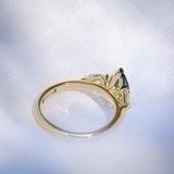 Daintree | "Eucalyptus in the wind" | Parti Australian Sapphire & Diamonds Trilogy Ring back view