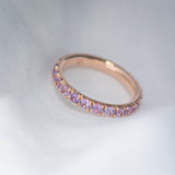 Indian Ocean | "An eternity in Valensole" | 2.3Ctw+ Natural Lilac Sapphires Eternity Ring top down view