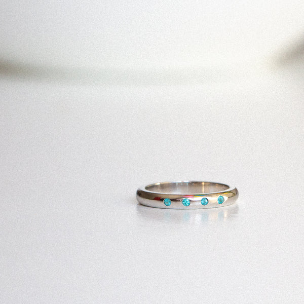 Indian Ocean | Paraiba Stacker - Neon Blue Paraiba Tourmaline on white background
