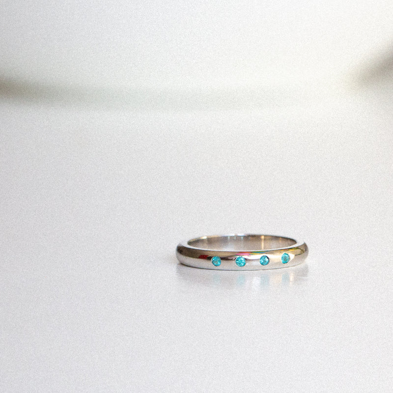 Indian Ocean | Paraiba Stacker - Neon Blue Paraiba Tourmaline on white background