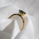 Daintree | "Gum Forest" | One of One | Hand Engraved Green Australian Sapphire Ring side view
