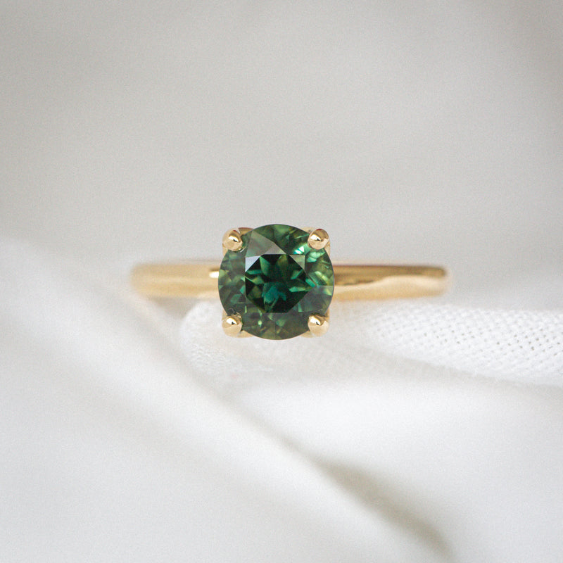 Daintree | "Summer in a Rainforest" | Green Australian Sapphire Ring front view 2