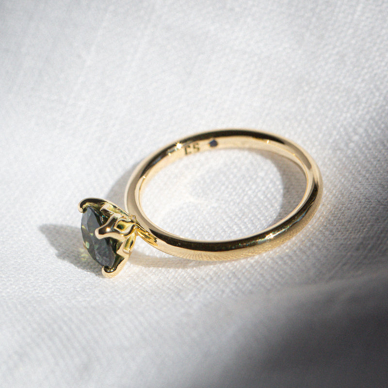 Daintree | "Summer in a Rainforest" | Green Australian Sapphire Ring side view 2
