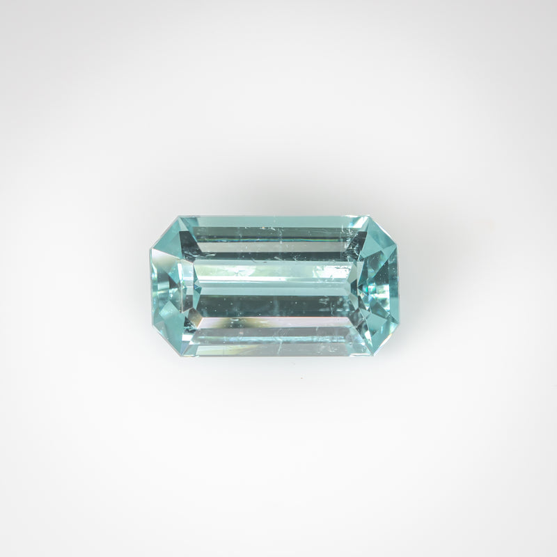 1.78Ct Lagoon Bluish Green Tourmaline | 'Glacial Water' | Emerald Shape front view