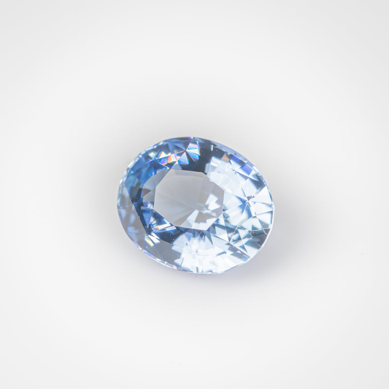2.1Ct Sky Blue Ceylon Sapphire | "Serene Skies" | Oval Shape side view