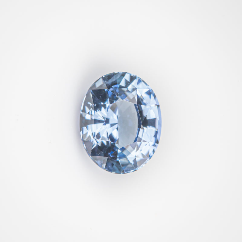 2.1Ct Sky Blue Ceylon Sapphire | "Serene Skies" | Oval Shape front view