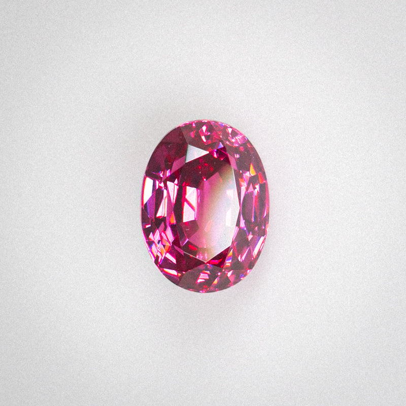 1.84Ct Neon Pinkish Red Burmese Spinel | Oval Shape front view