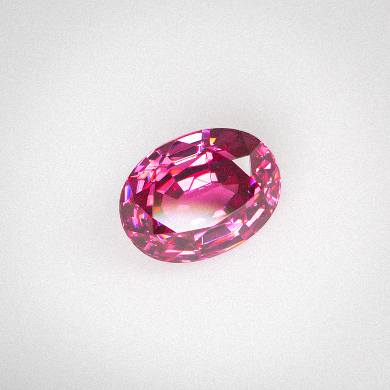1.84Ct Neon Pinkish Red Burmese Spinel | Oval Shape side view