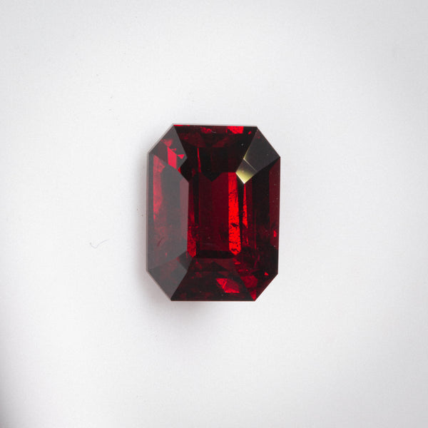 2.58Ct Deep Red Mozambique Ruby |'Crimson Phoenix' | Emerald Shape front view