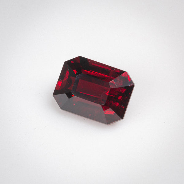 2.58Ct Deep Red Mozambique Ruby |'Crimson Phoenix' | Emerald Shape side view