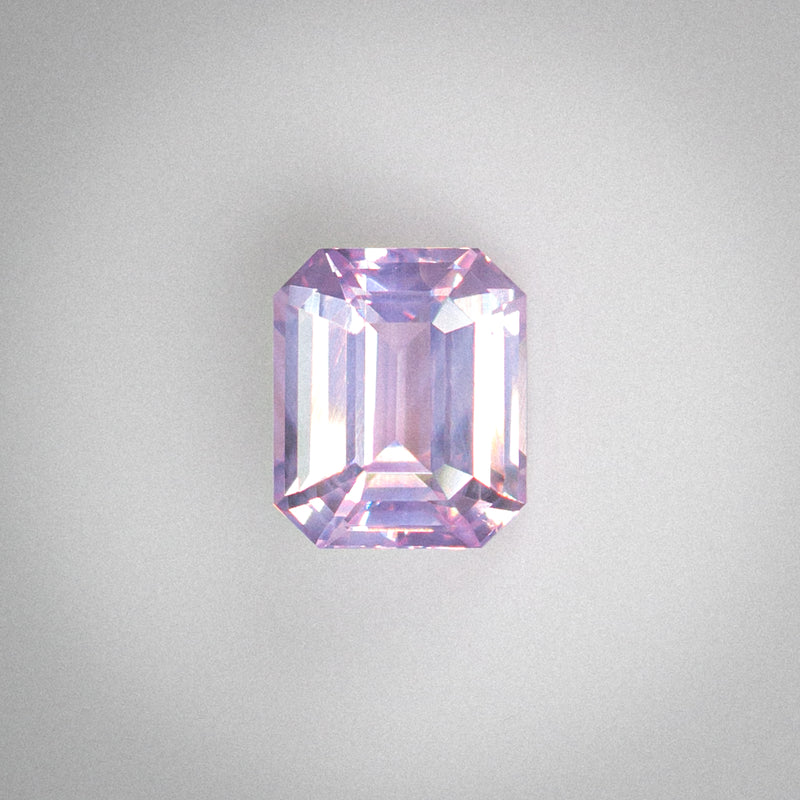 2.56Ct Dreamy Dusty Pink Madagascan Sapphire | Emerald Shape Front View