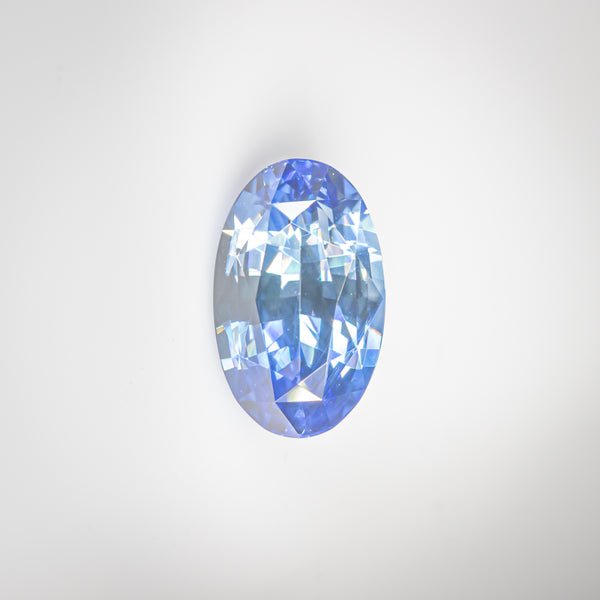 3.45Ct Vivid Blue Ceylon Sapphire | 'Marble Lake' | Oval Shape front view