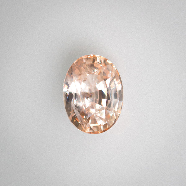 3.2Ct Peach Orange Ceylon Sapphire | Oval Shape front view