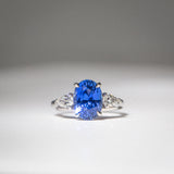 Indian Ocean | Soft Velvet - Velvet Blue Ceylon Sapphire Ring in daylight indoors