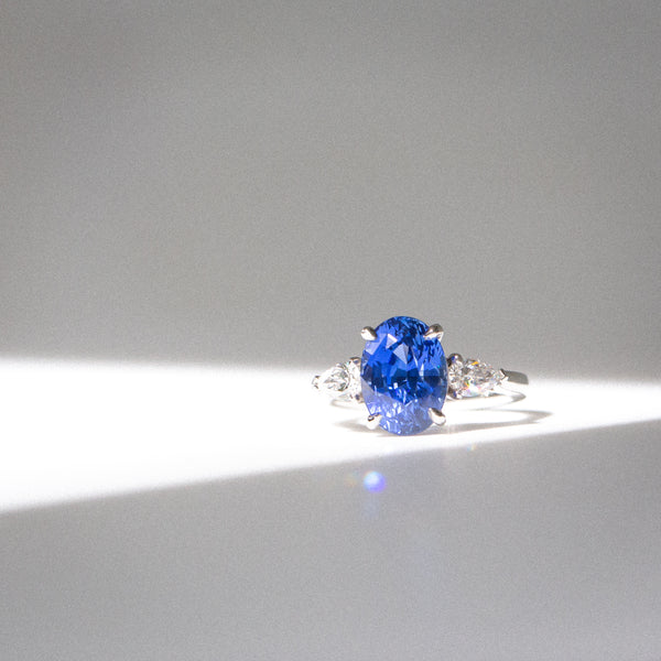 Indian Ocean | Soft Velvet - Velvet Blue Ceylon Sapphire Ring sunlight photo