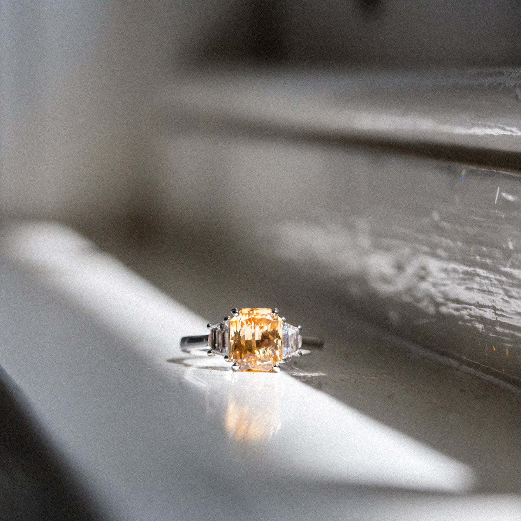 Yellow Sapphire engagement bridal ring – CEYLON STONES