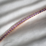 Indian Ocean | "Valensole" | 6Ctw+ Natural Lilac Sapphires Tennis Bracelet line of sapphires