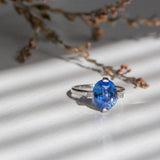 Indian Ocean | Art Deco Blue | Vivid Blue Ceylon Sapphire front view