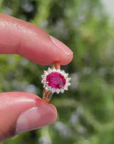 Kimberley | Wildflower - Reddish Pink Burmese Spinel & Diamonds Halo Ring video