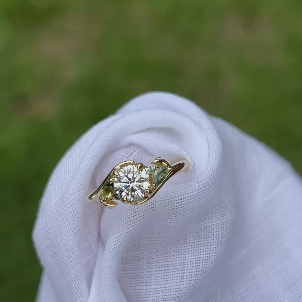 Daintree | 'Otways' | Natural Diamond & Australian Sapphires Curved Ring video