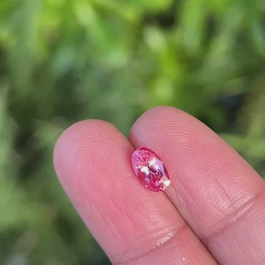 1.15Ct Neon Reddish Pink Mahenge Spinel | Oval Shape video