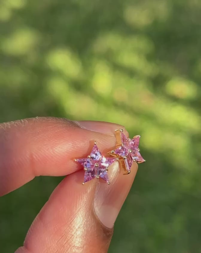 Kimberley | Star - Vivid Pink Ceylon Sapphire Earrings Sunlight and Shade Video
