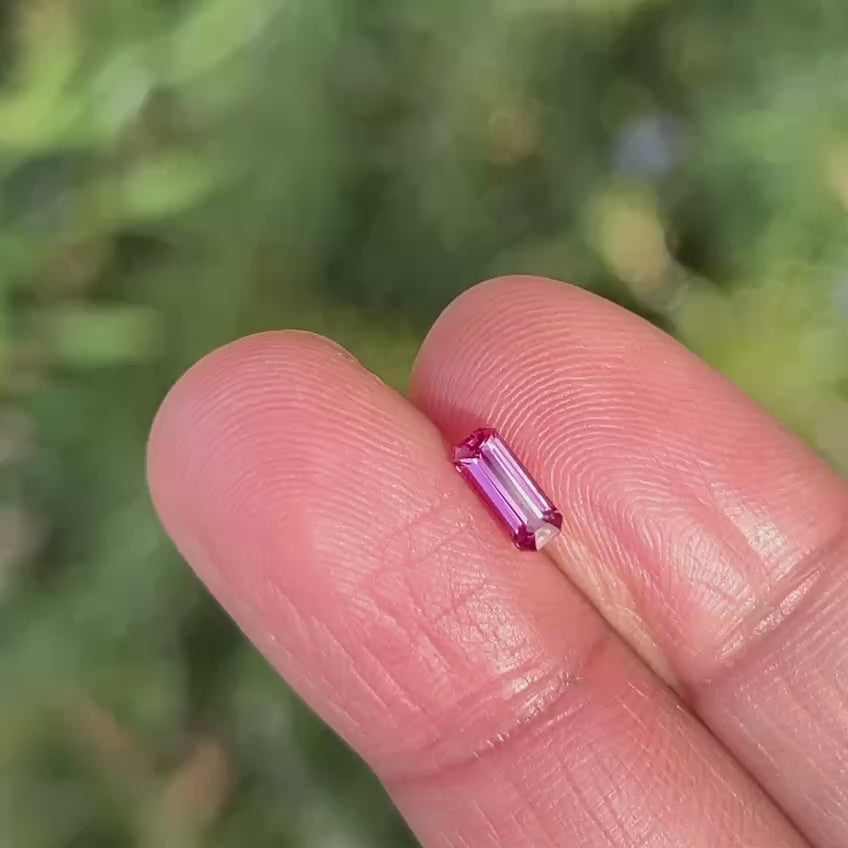 0.55Ct Reddish Pink Mahenge Spinel | Emerald Shape video