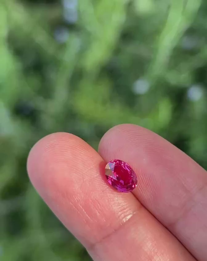 1.84Ct Neon Pinkish Red Burmese Spinel | Oval Shape video