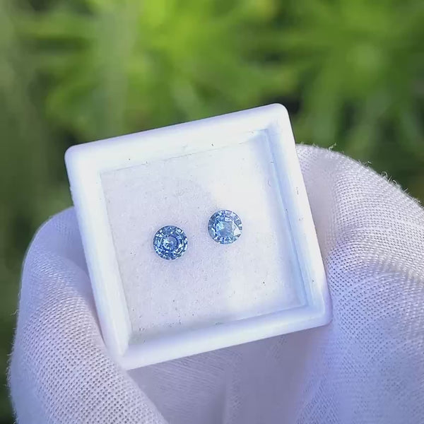 0.9Ctw+ 4.5mm Pair of Ceylon Blue Sapphires | Round Shape