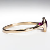 Art Deco Bezel Solitaire Neon Purple Sapphire Ring - side view
