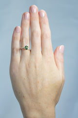 1.25Ct Light-Medium Blue Green Madagascan Sapphire | Oval Shape on hand