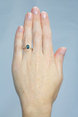 1.32Ct Blue Green Madagascan Sapphire | Oval Shape on hand