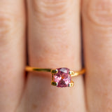 Natural, rare 1.38Ct Pink Spinel | Cushion Shape from Sri Lanka on finger
