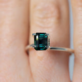 Immersive 1.49Ct Peacock Blue Sapphire | Emerald Shape - close-up