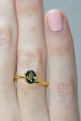 1.22Ct Green - Purple Red Alexandrite | Oval Shape on finger