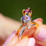 Rare 1.44Ct Violet Lavender Spinel | Oval Shape from Sri Lanka between finger