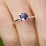 Rare 1.44Ct Violet Lavender Spinel | Oval Shape from Sri Lanka on finger