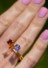 Rare 1.44Ct Violet Lavender Spinel | Oval Shape from Sri Lanka on finger