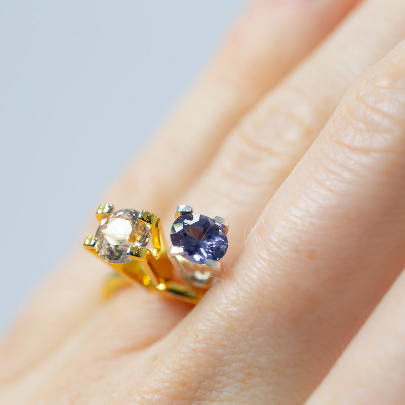 Natural, rare 0.76Ct Violet Spinel | Oval Shape from Sri Lanka on temporary ring mount
