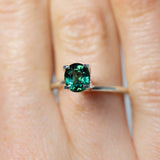 Close up of Beautiful 1.31Ct Blue Green Teal Sapphire | Oval Shape from Madagascar